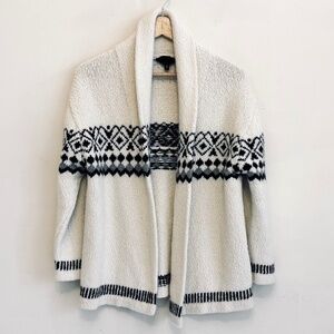 Nili Lotan Fair Isle Nordic Knit Open Cardigan Sweater Alpaca Wool Blend Size M